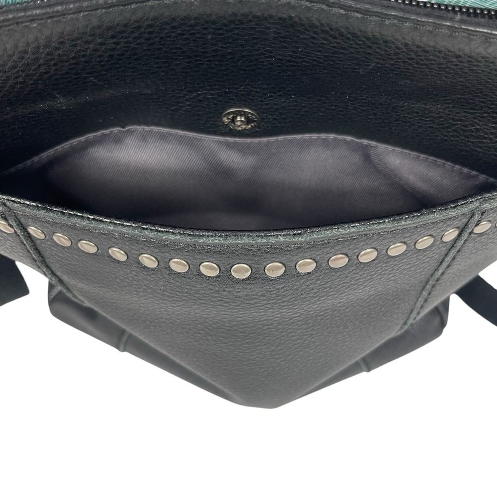 The Sak Black Crossbody Backpack Bag Purse Leather Black Convertible Studded - Picture 7 of 13